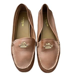 COACH TAN LEATHER FLATS